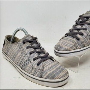Vans Off the Wall 6.5 Surf E Street Gray Stripes Shoes Women's